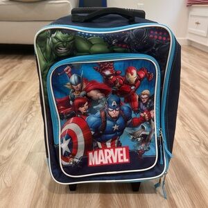 Marvel kids rolling suitcase with front zipper pocket